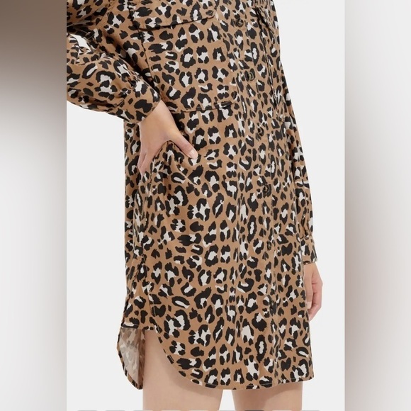UGG Addley Oversized Animal Print Shirt Dress Size Small - Picture 2 of 16